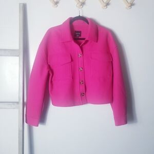 LOVE TREE HOT PINK CROPPED SHACKET SIZE MEDIUM